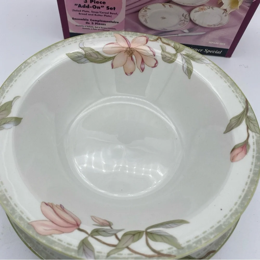 3pc add on set Oneida Porcelain Savannah salad plate soup bowl bread plate